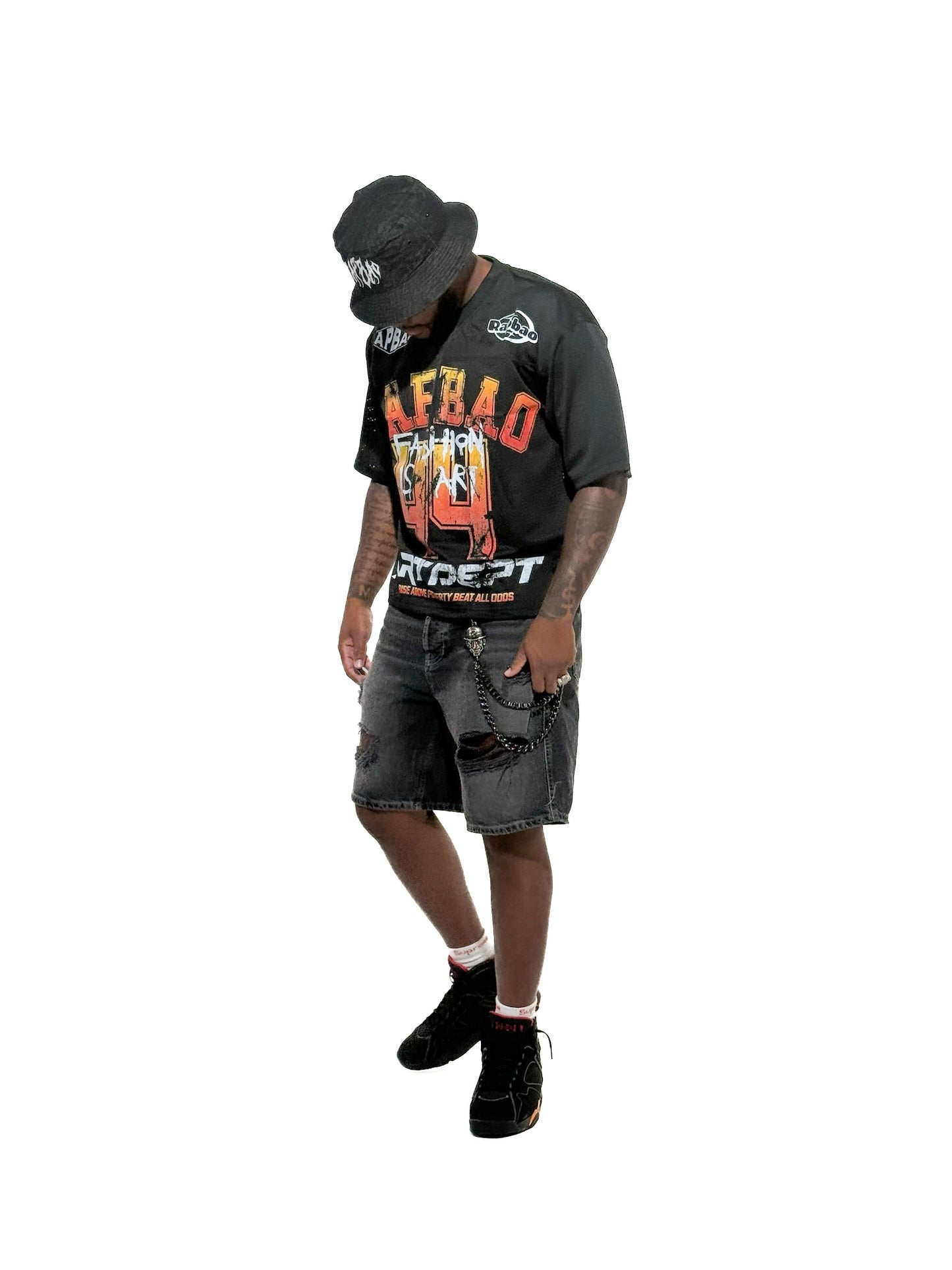 “Smoke” - Mesh Football Jersey (Black)