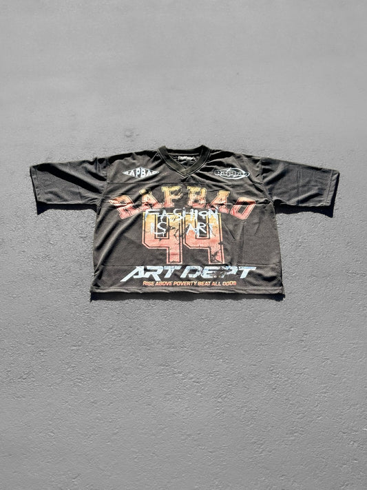 “Smoke” - Mesh Football Jersey (Black)